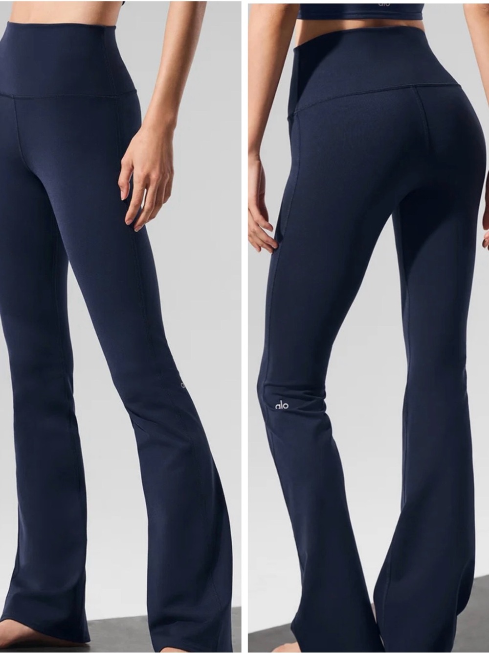 ALO Airbrush Navy High-Waist Flare Leggings
